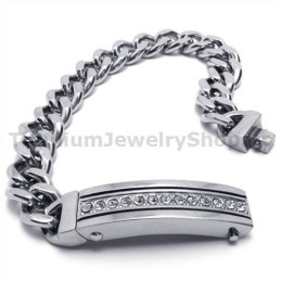 Pulsera De Titanio Para Hombre Con Diamantes