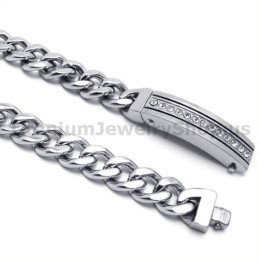 Pulsera De Titanio Para Hombre Con Diamantes