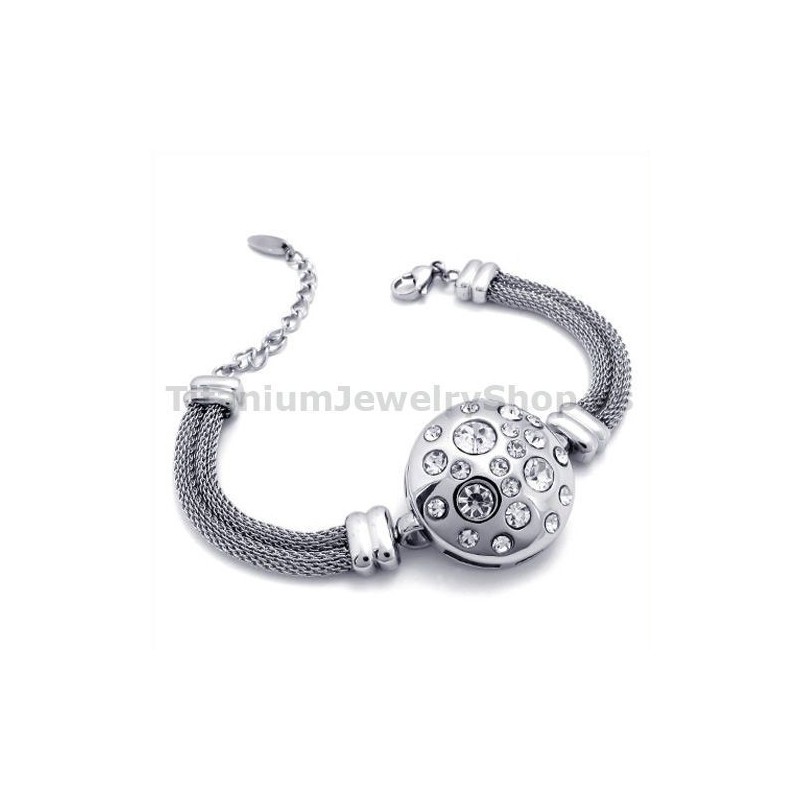 Pulsera De Titanio Para Mujer Con Diamantes Pulsera De Titanio Para Mujer Con Diamantes