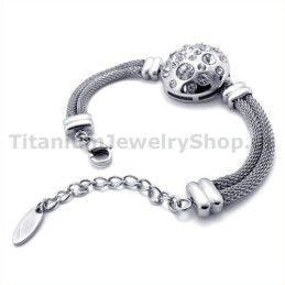 Pulsera De Titanio Para Mujer Con Diamantes