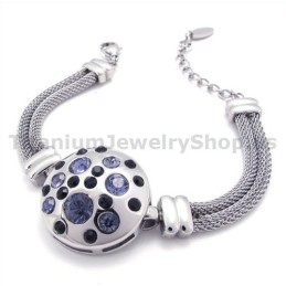 Pulsera De Titanio Para Mujer Con Diamantes