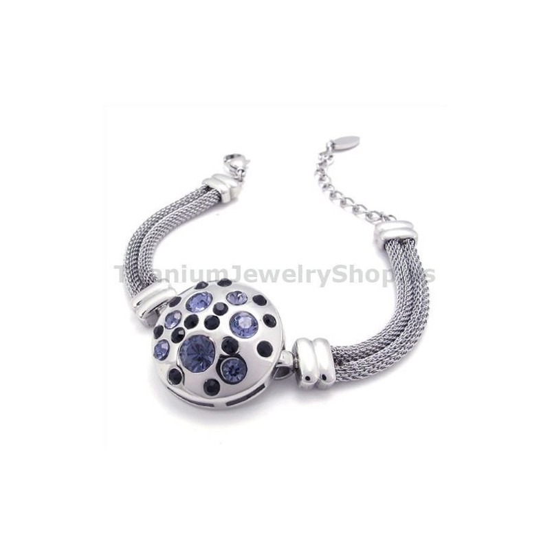 Pulsera De Titanio Para Mujer Con Diamantes Pulsera De Titanio Para Mujer Con Diamantes