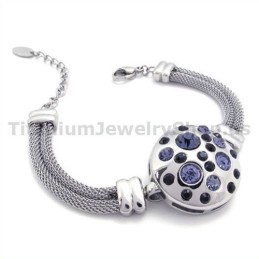 Pulsera De Titanio Para Mujer Con Diamantes