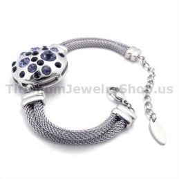 Pulsera De Titanio Para Mujer Con Diamantes