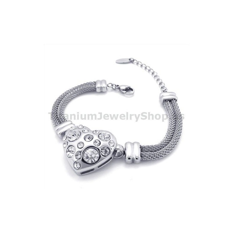 Pulsera De Titanio Para Mujer Con Diamantes Pulsera De Titanio Para Mujer Con Diamantes