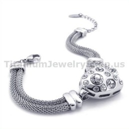 Pulsera De Titanio Para Mujer Con Diamantes
