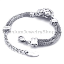 Pulsera De Titanio Para Mujer Con Diamantes
