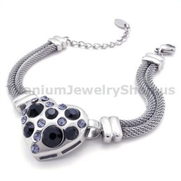 Pulsera De Titanio Para Mujer Con Diamantes