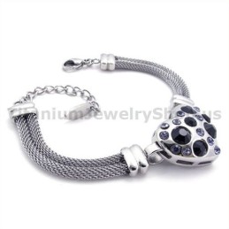 Pulsera De Titanio Para Mujer Con Diamantes