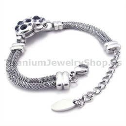 Pulsera De Titanio Para Mujer Con Diamantes