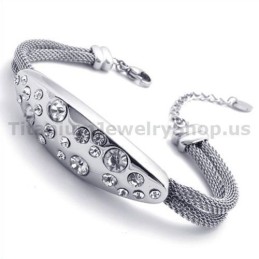 Pulsera De Titanio Para Mujer Con Diamantes