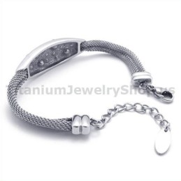 Pulsera De Titanio Para Mujer Con Diamantes