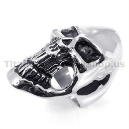 Anillo De Calavera De Titanio