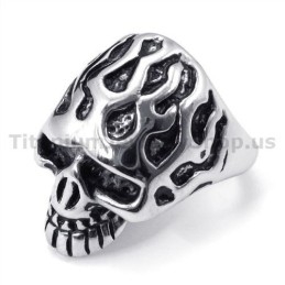 Anillo De Calavera De Titanio