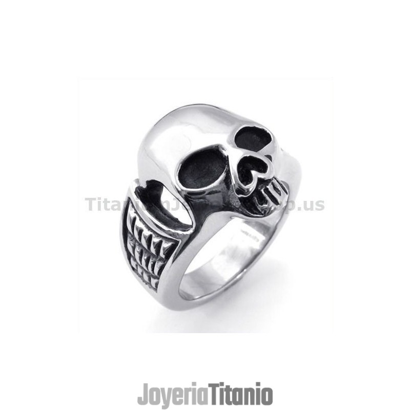 Anillo De Calavera De Titanio