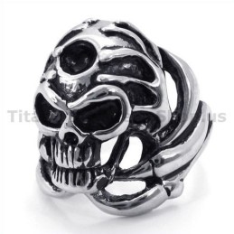 Anillo De Calavera De Titanio