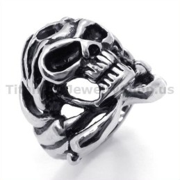 Anillo De Calavera De Titanio