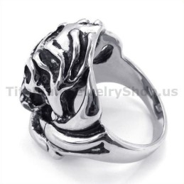 Anillo De Calavera De Titanio