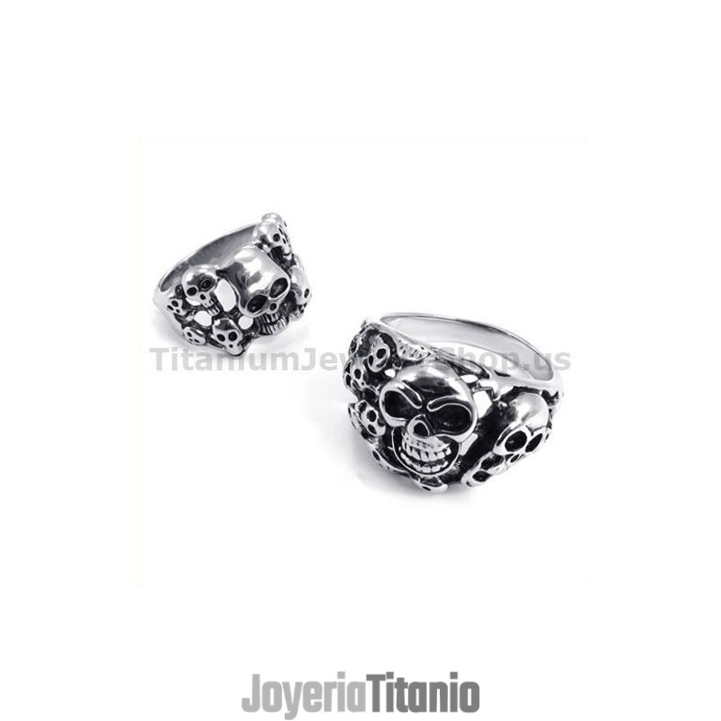 Anillo De Titanio Con Calavera