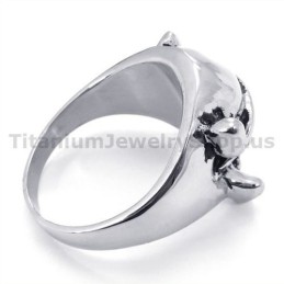 Anillo De Titanio Con Calavera