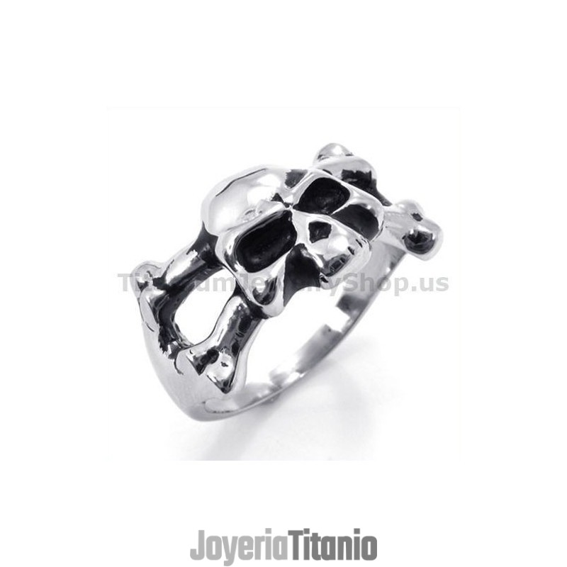 Anillo De Titanio Con Calavera