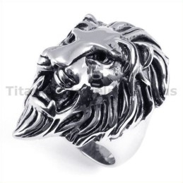 Anillo De Titanio Con Forma De León
