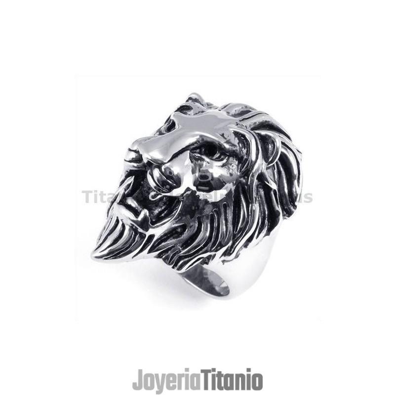Anillo De Titanio Con Forma De León