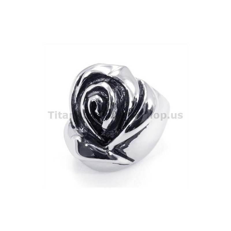 Anillo De Titanio Con Flores