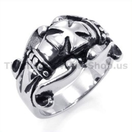 Anillo De Titanio Con Cruz