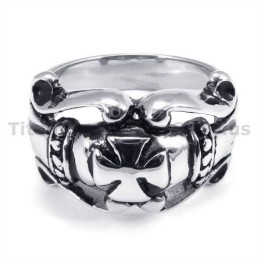 Anillo De Titanio Con Cruz