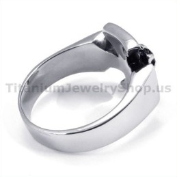 Anillo De Titanio Con Calavera Cruzada