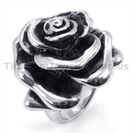 Anillo De Titanio Con Flores
