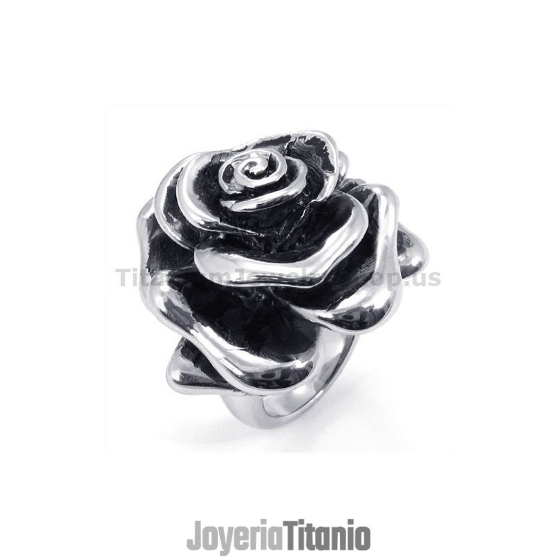 Anillo De Titanio Con Flores