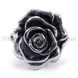 Anillo De Titanio Con Flores