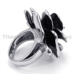 Anillo De Titanio Con Flores