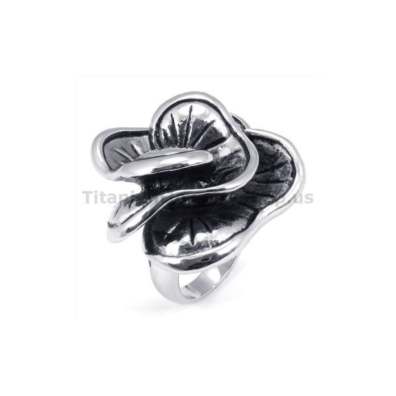 Anillo De Titanio Con Flores