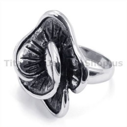 Anillo De Titanio Con Flores