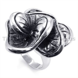 Anillo De Titanio Con Flores