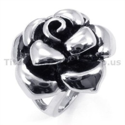 Anillo De Titanio Con Flores