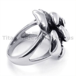 Anillo De Titanio Con Flores