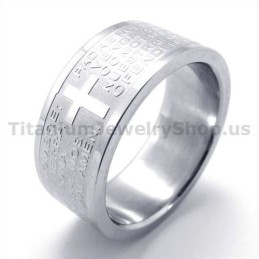 Anillo De Titanio Con Cruz