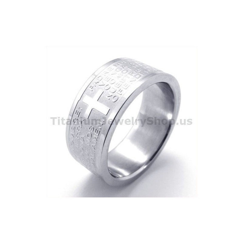 Anillo De Titanio Con Cruz