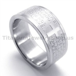 Anillo De Titanio Con Cruz