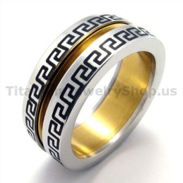 Anillo De Titanio Dorado