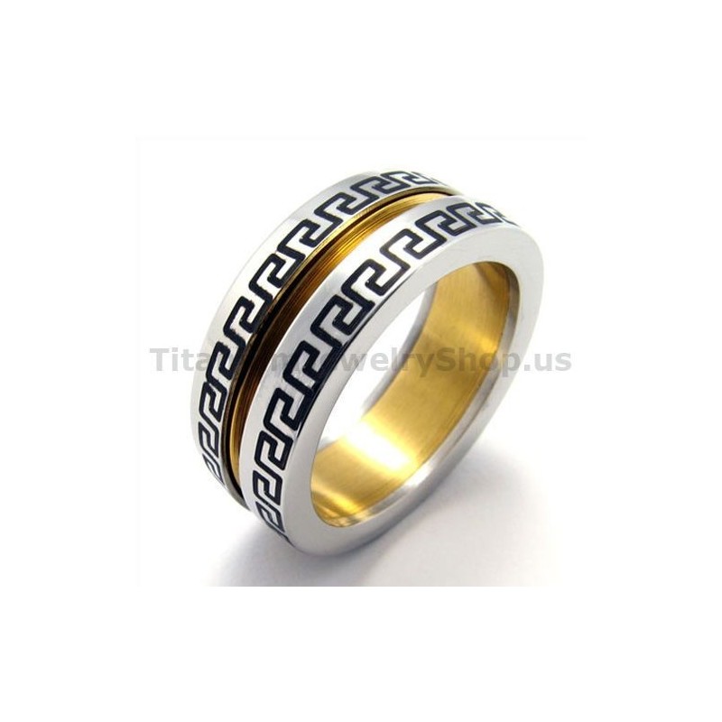 Anillo De Titanio Dorado