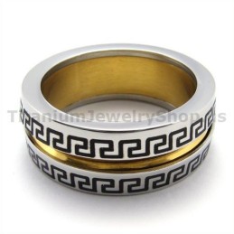Anillo De Titanio Dorado