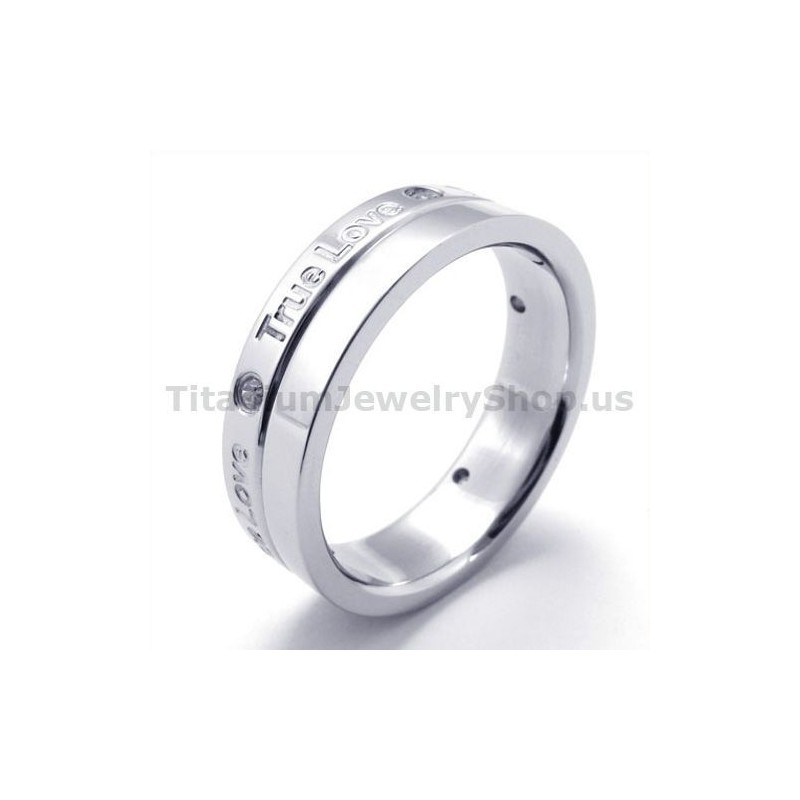 Anillo De Titanio True Love Con Diamante Anillo De Titanio True Love Con Diamante