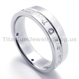 Anillo De Titanio True Love Con Diamante