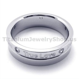 Anillo De Titanio True Love Con Diamante