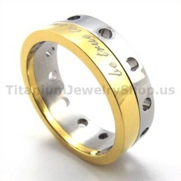 Anillo De Titanio Dorado
